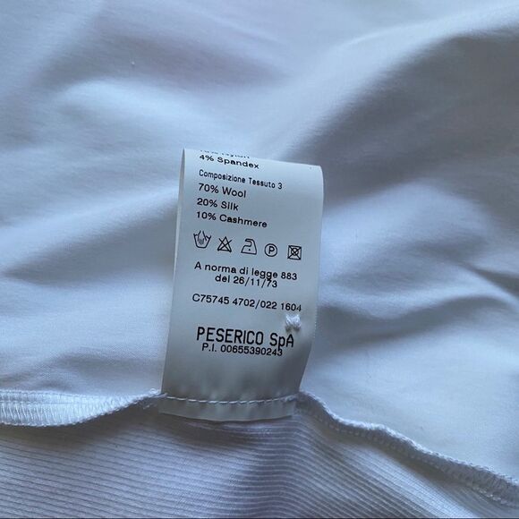 NWT Peserico Tricot white black collar blouse S - Picture 6 of 7